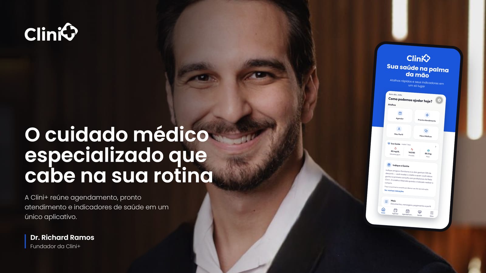 Clini+ Instituto Médico oferece atendimento 100% online em diferentes especialidades.