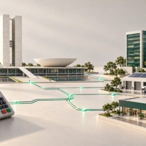 Ilustração conceitual relaciona o cenário eleitoral à infraestrutura de financiamento da economia real.