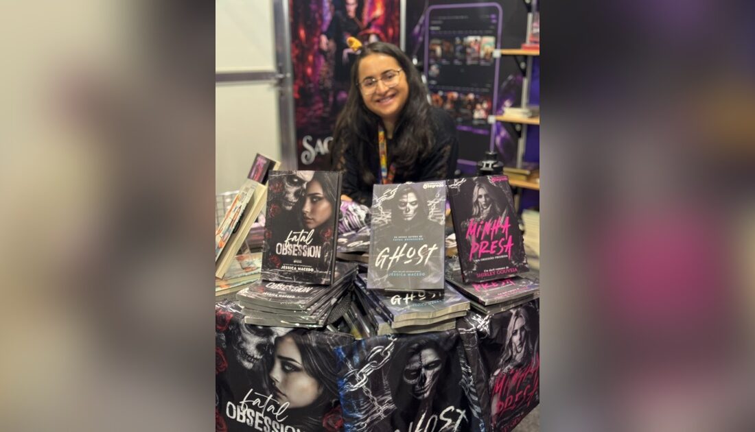 Jéssica Macedo na Bienal Internacional do Livro de São Paulo.