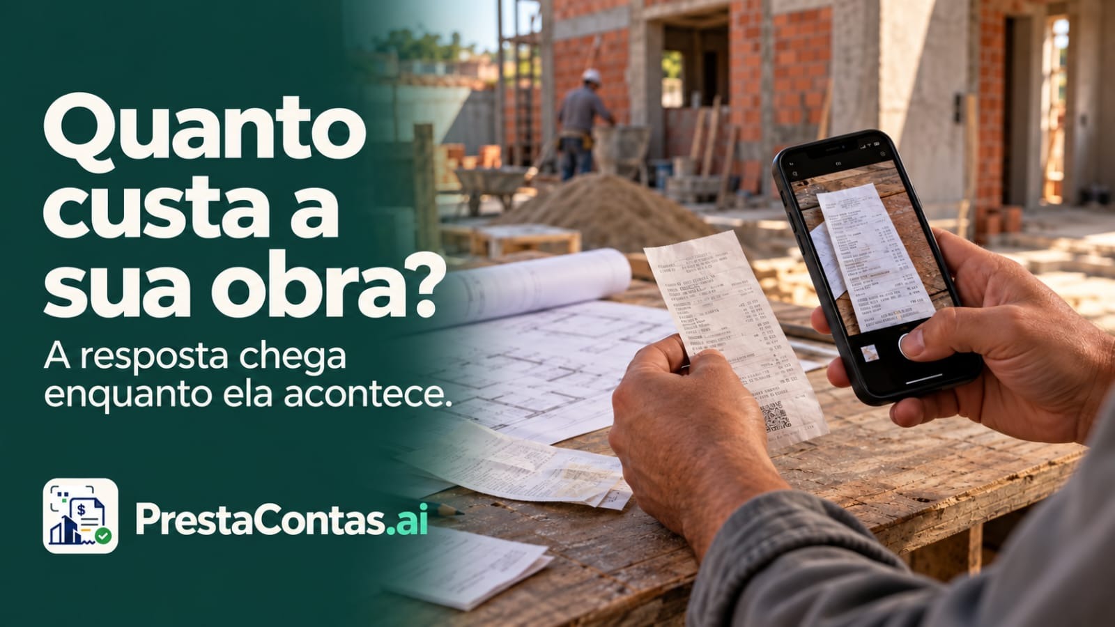 PrestaContas.ai centraliza as informações e mostra quanto cada obra realmente custa enquanto ela ainda é executada.